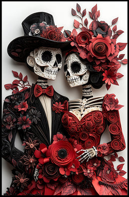 Día de los Muertos Quilling Art Poster - Cultural or Heritage Poster