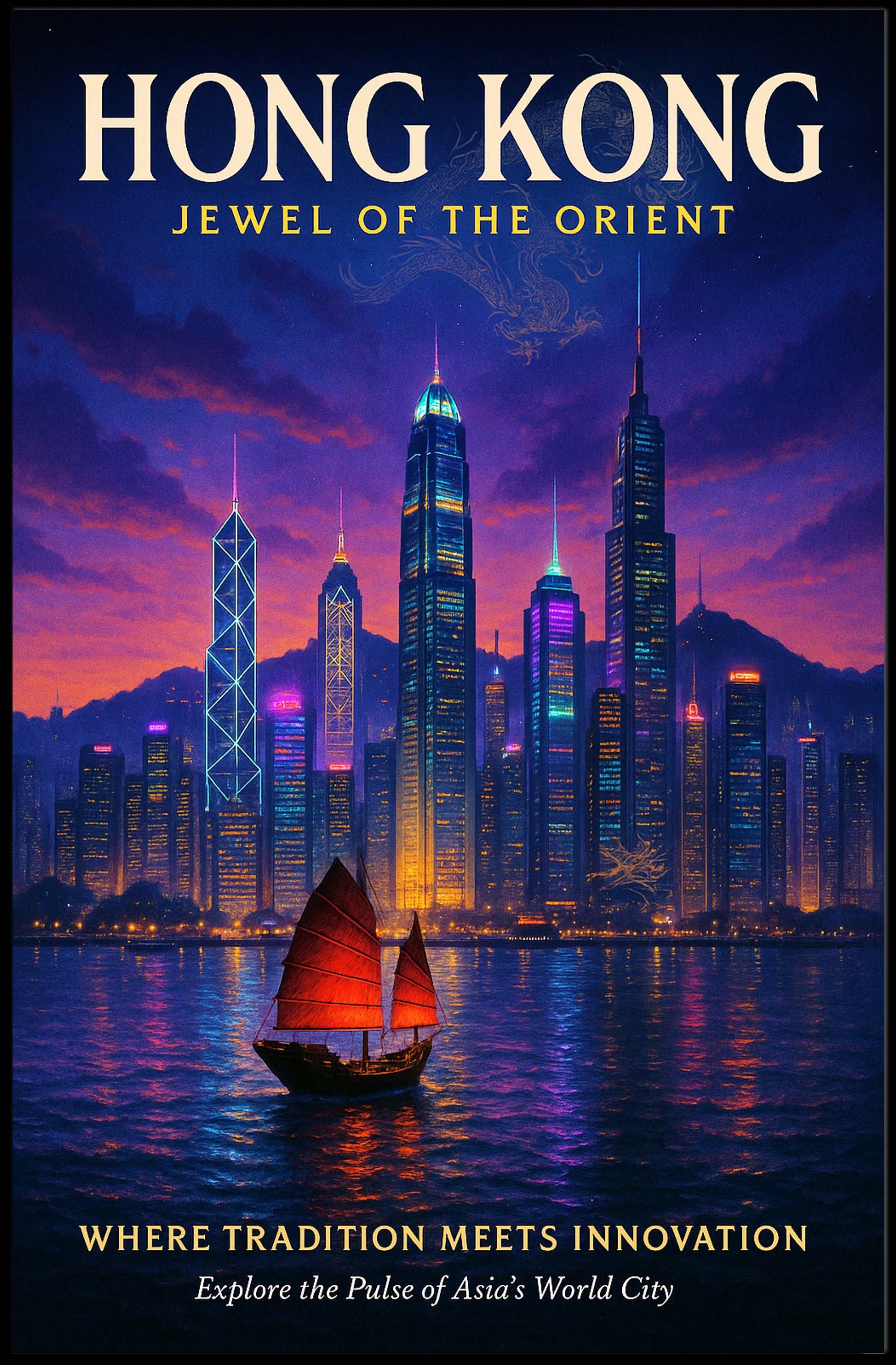 Hong Kong Jewel of the Orient Poster
