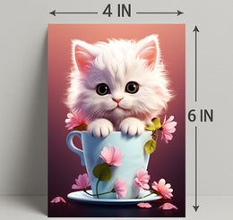 Kitten In A Teacup Poster PosterGoat