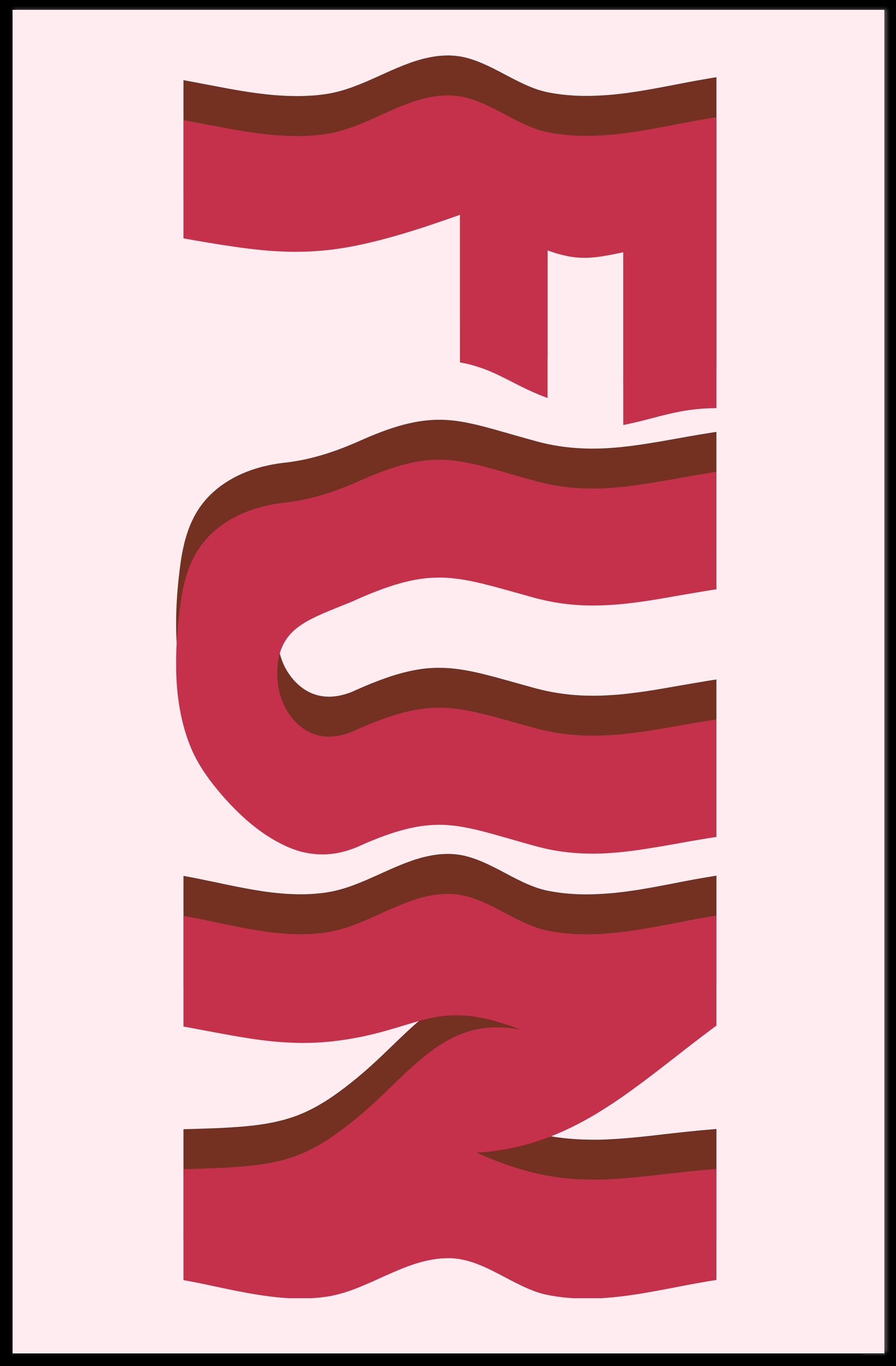 Playful Bacon-Like Typography in Abstract or Artistic Poster PosterGoat