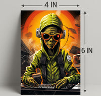 Alien Dj In Space Poster