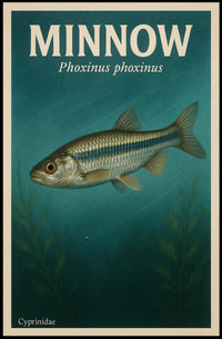 Minnow Illustration in Vintage Educational or Infographic Poster PosterGoat