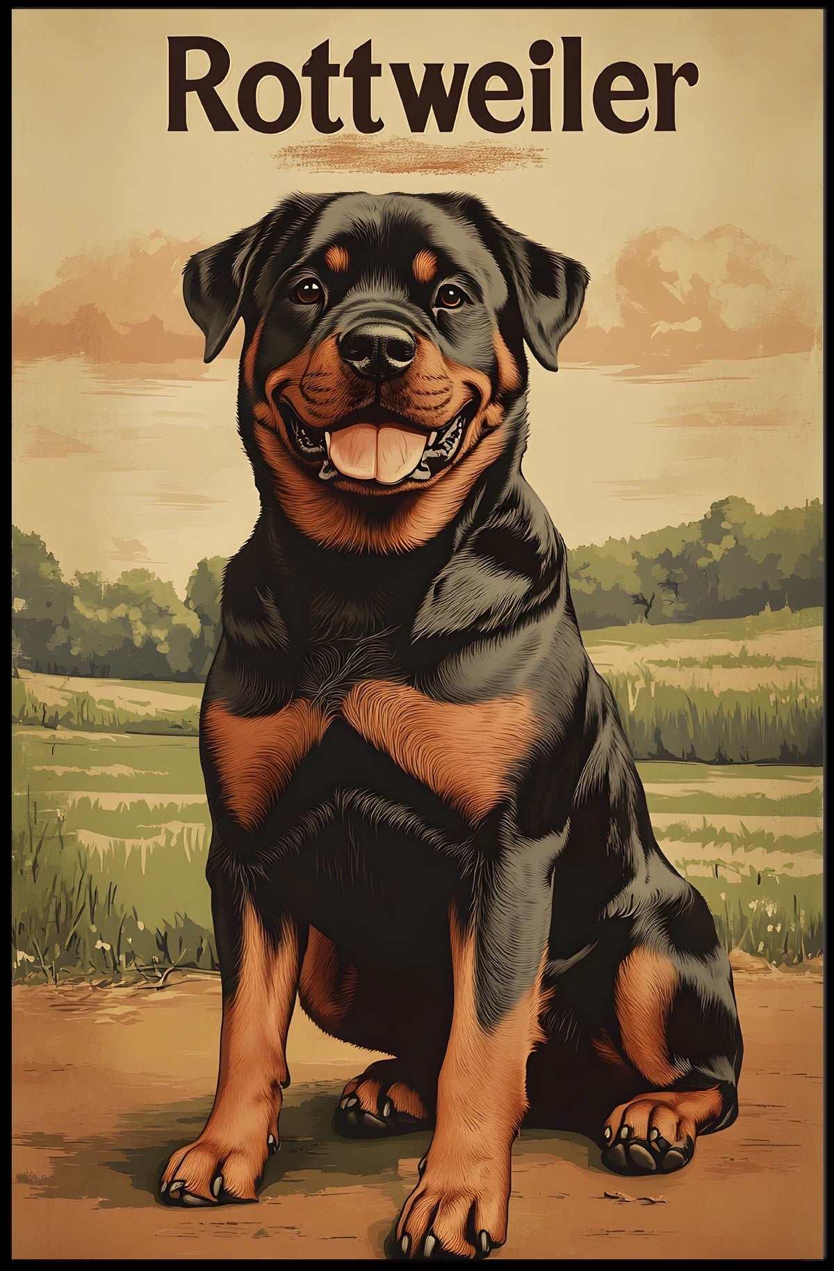 Rottweiler Portrait Poster