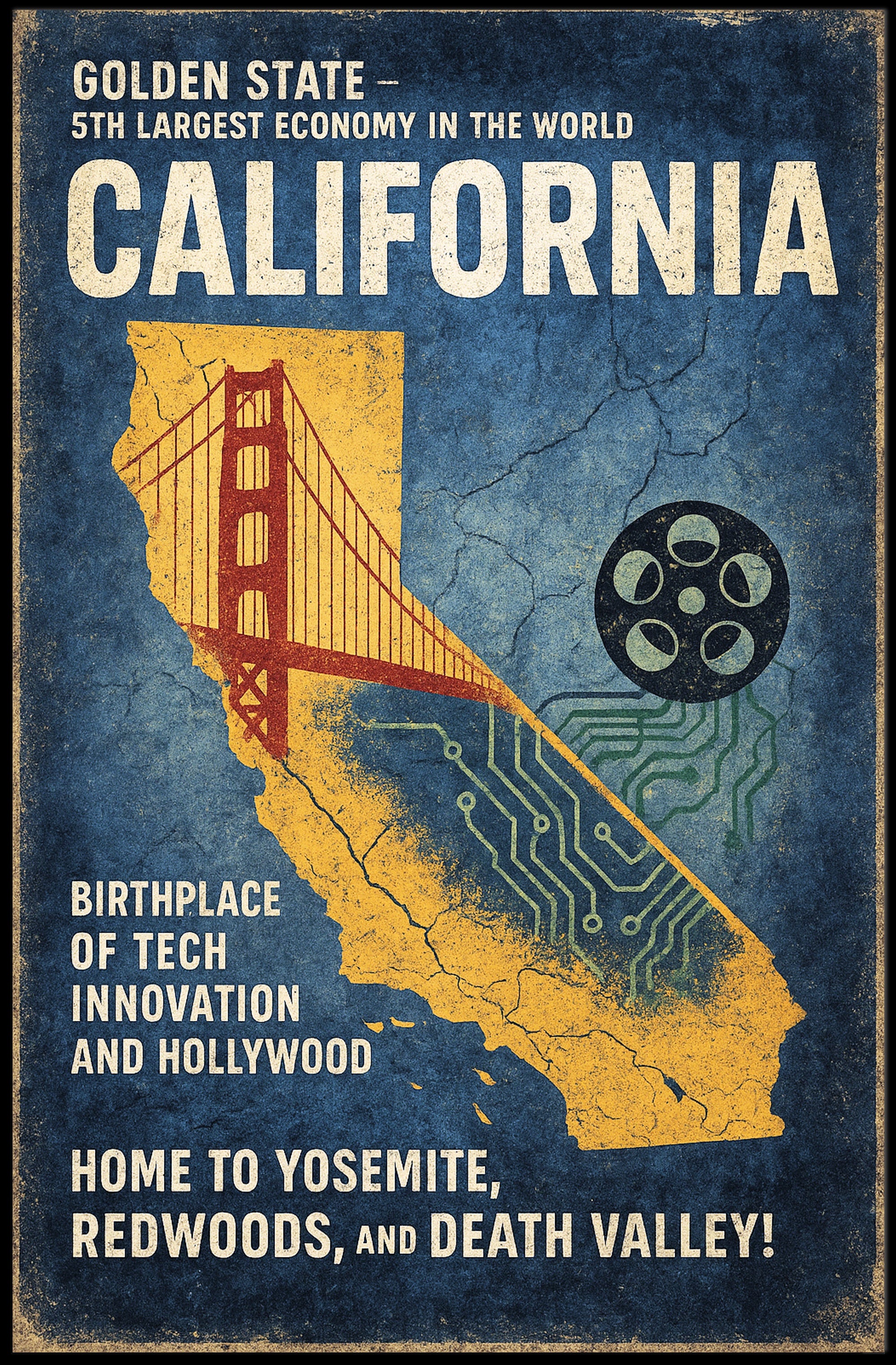 California The Golden State Poster