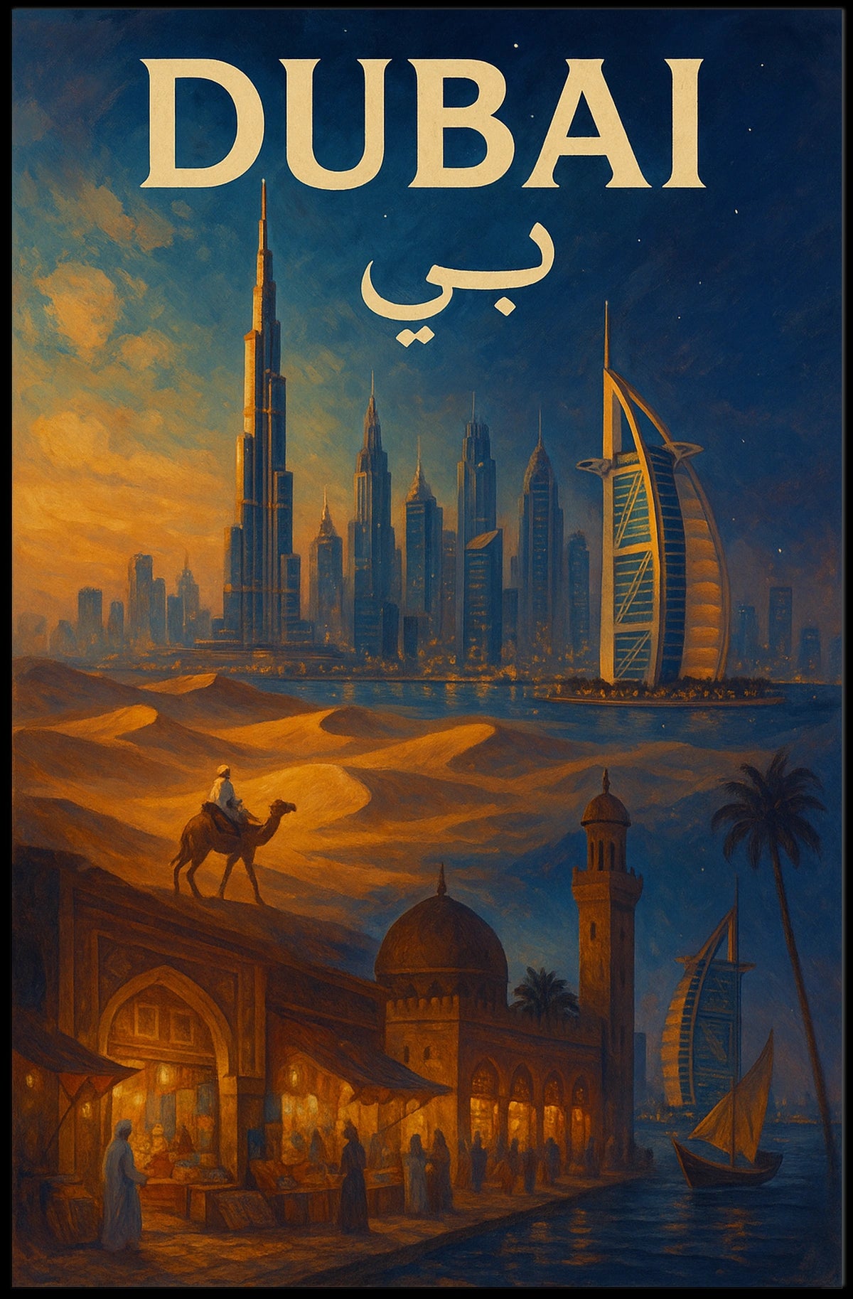 Dubai Poster A Journey Through Time Wall Art For Travelers