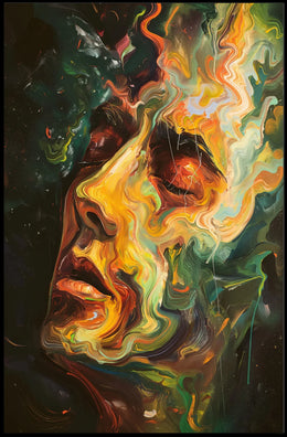 Abstract Nature and Technology Fusion Poster