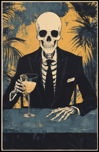 Skeleton in a Suit Elegant Macabre Tropical Poster