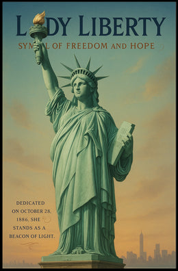 Statue of Liberty Vintage Art Patriotic Poster