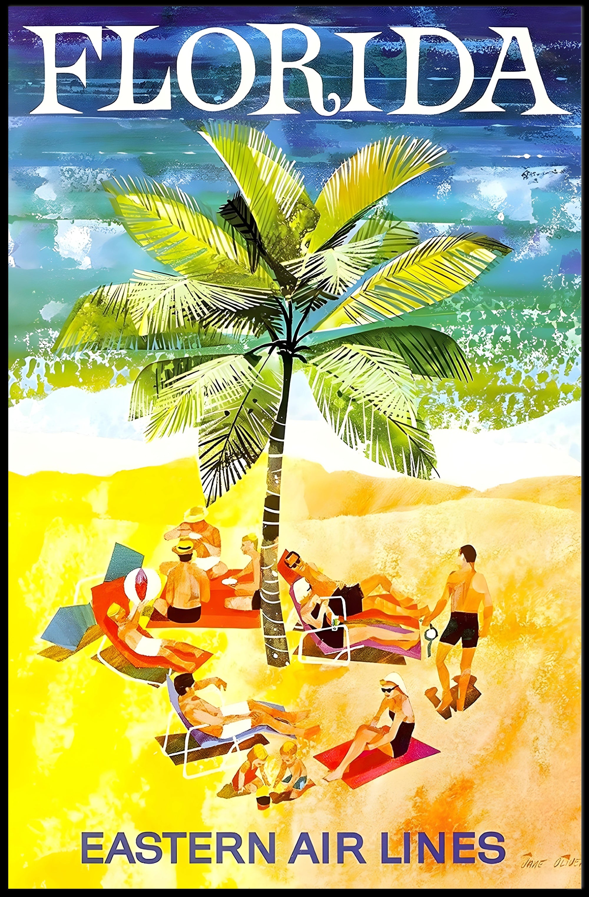 Florida Beach Escape: Vintage Travel Poster