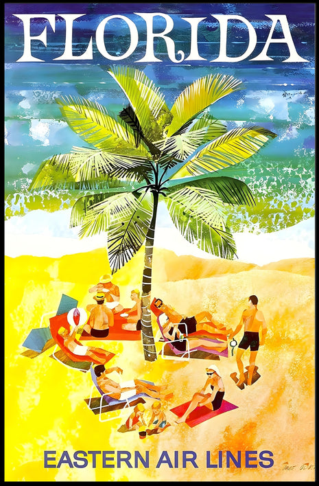 Florida Beach Escape: Vintage Travel Poster
