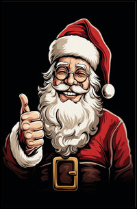 Santa Claus Cheerful Red Traditional Christmas Artwork Poster