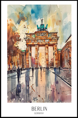 Brandenburg Gate Watercolor Urban or Cityscape Poster PosterGoat