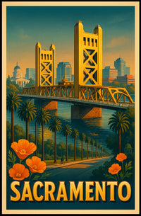 Sacramento Skyline Poster Modern City Wall Art