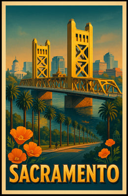Sacramento Skyline Poster Modern City Wall Art