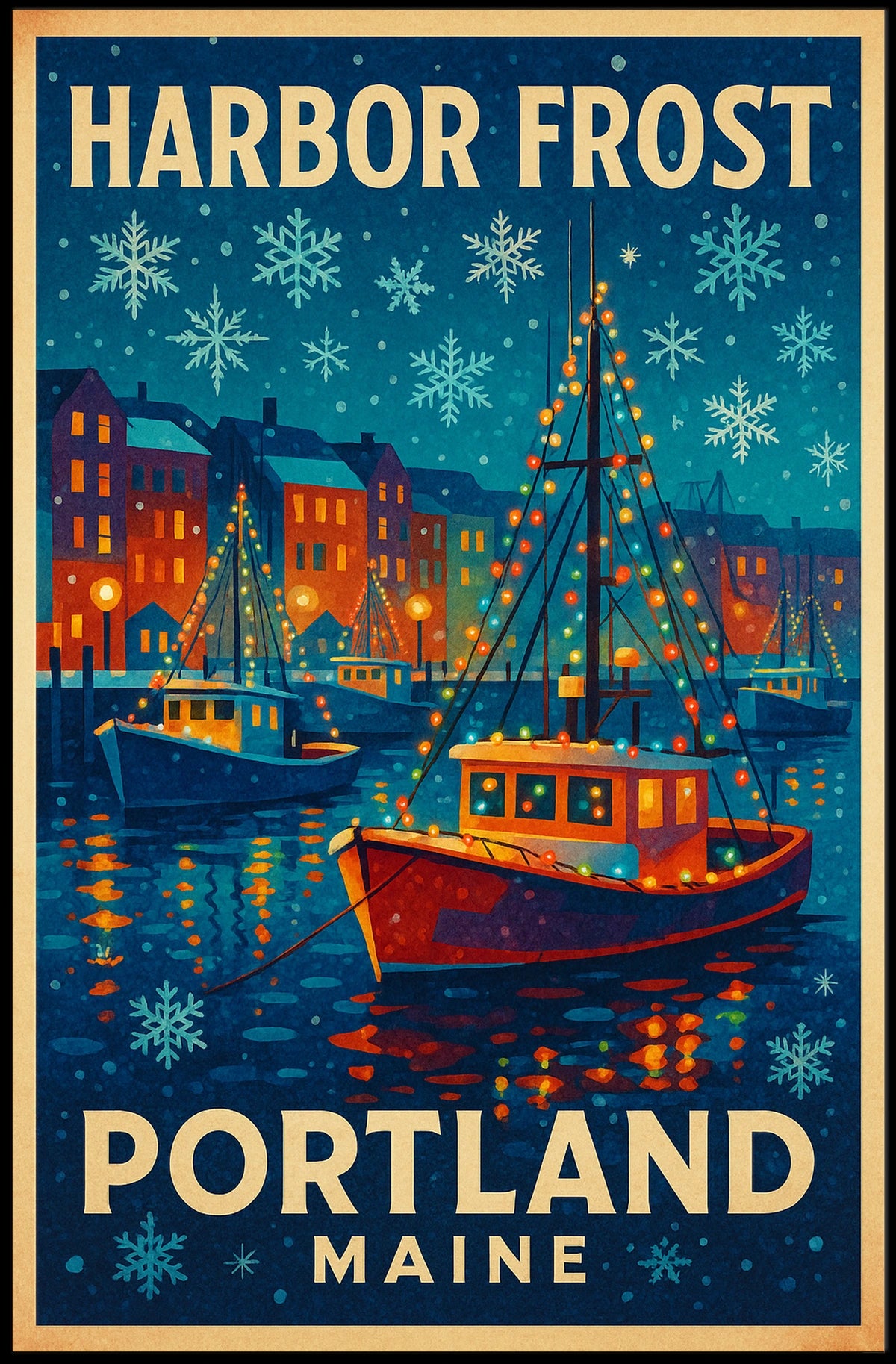 Harbor Frost In Portland, Maine Poster