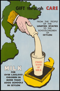 Humanitarian Aid Milk Initiative Vintage Educational or Infographic Poster PosterGoat
