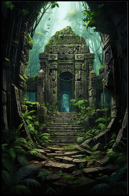 Ancient Jungle Ruins Poster