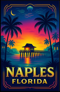 Naples, Florida Tropical Sunset Poster