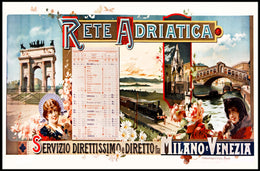 Vintage Romance in Milan-Venice Train Poster PosterGoat