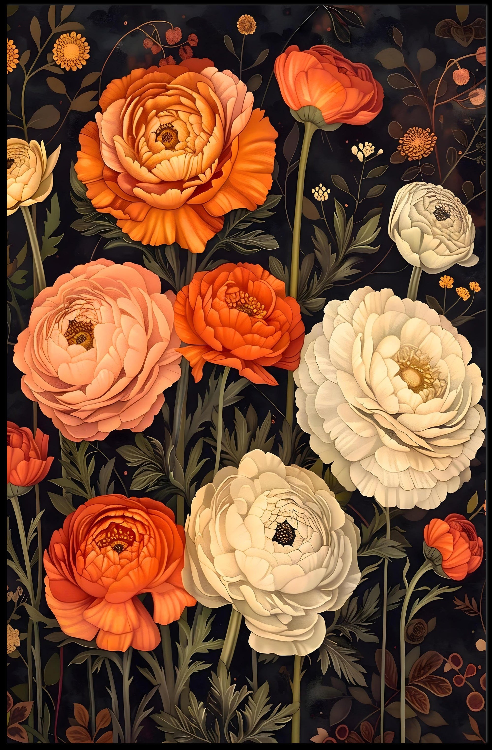 Floral Elegance Wall Art Print for Home Decor