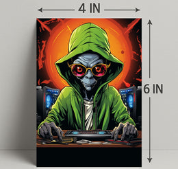 Alien Hacker In Action Poster