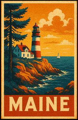 Maine Lighthouse Poster
