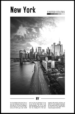 New York City Grand Skyline Poster Vintage Wall Art