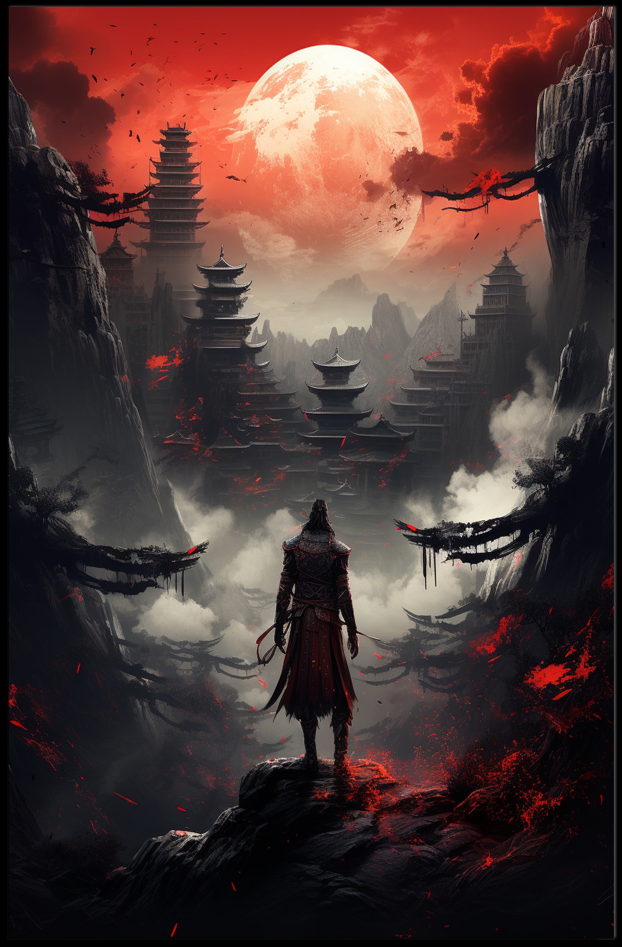 Warrior Under The Blood Moon Poster