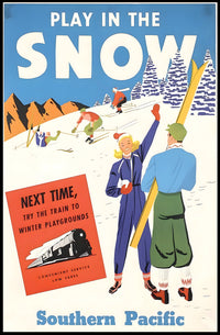 Play In The Snow Southern Pacific Poster