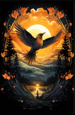 Flight At Sunset Poster