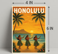 Honolulu Sunset Poster PosterGoat
