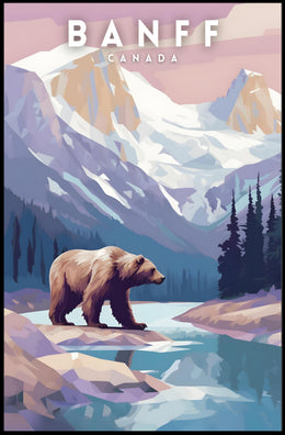 Banff Wilderness Adventure Vintage Travel Poster