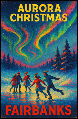 Aurora Christmas in Fairbanks Poster