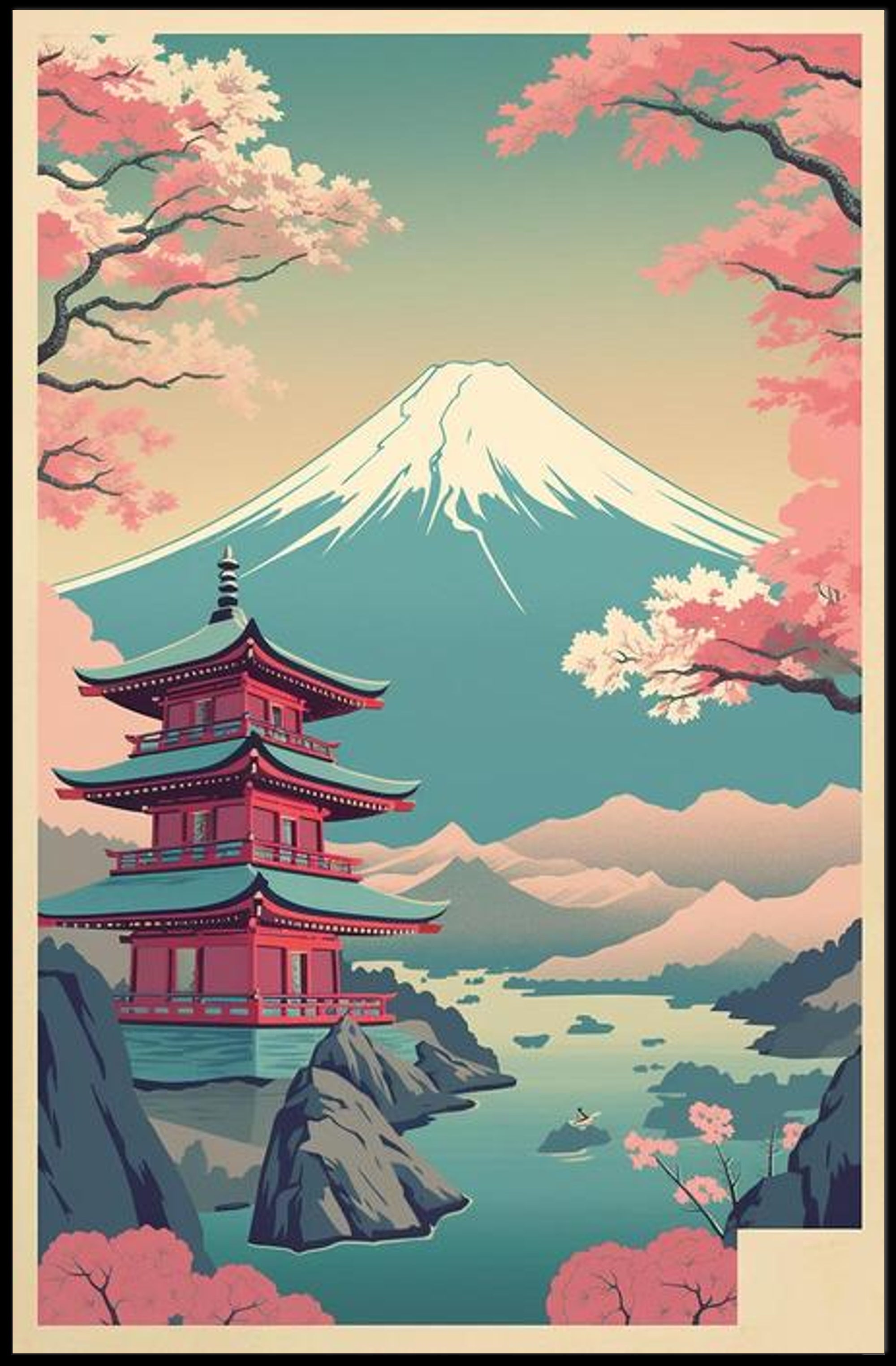 Tranquil Japanese Landscape Poster