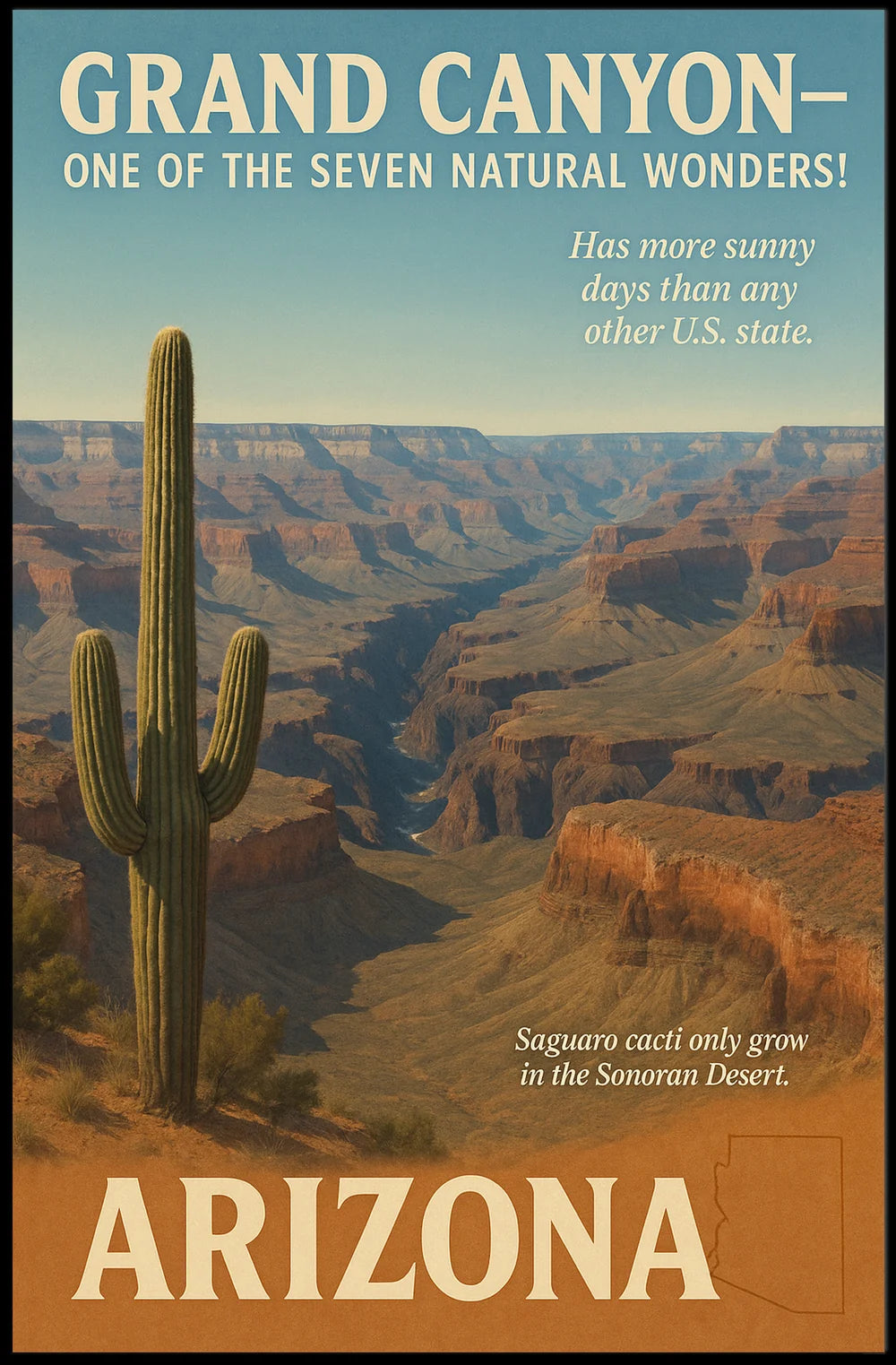 Grand Canyon Vintage Travel Aesthetic Poster