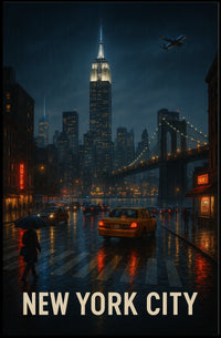 New York City at Night Poster