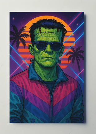 Frankenstein Monster Miami Vibes Pop Culture Poster
