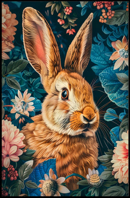 Enchanted Rabbit in Bloom Wall Art Print