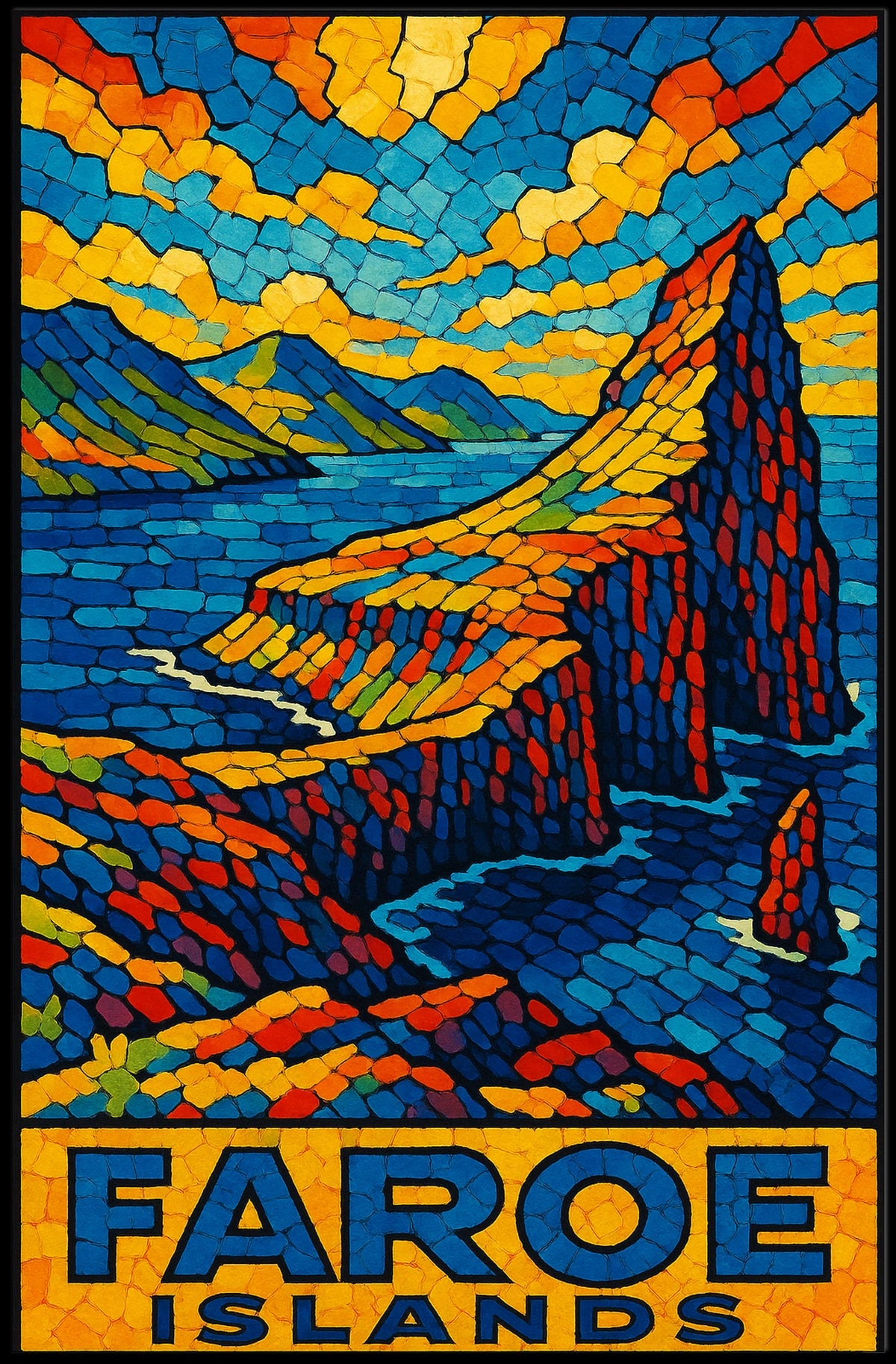 Faroe Islands Mosaic Poster