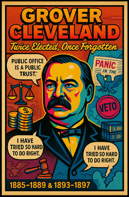 Grover Cleveland Twice Elected, Once Forgotten Poster PosterGoat