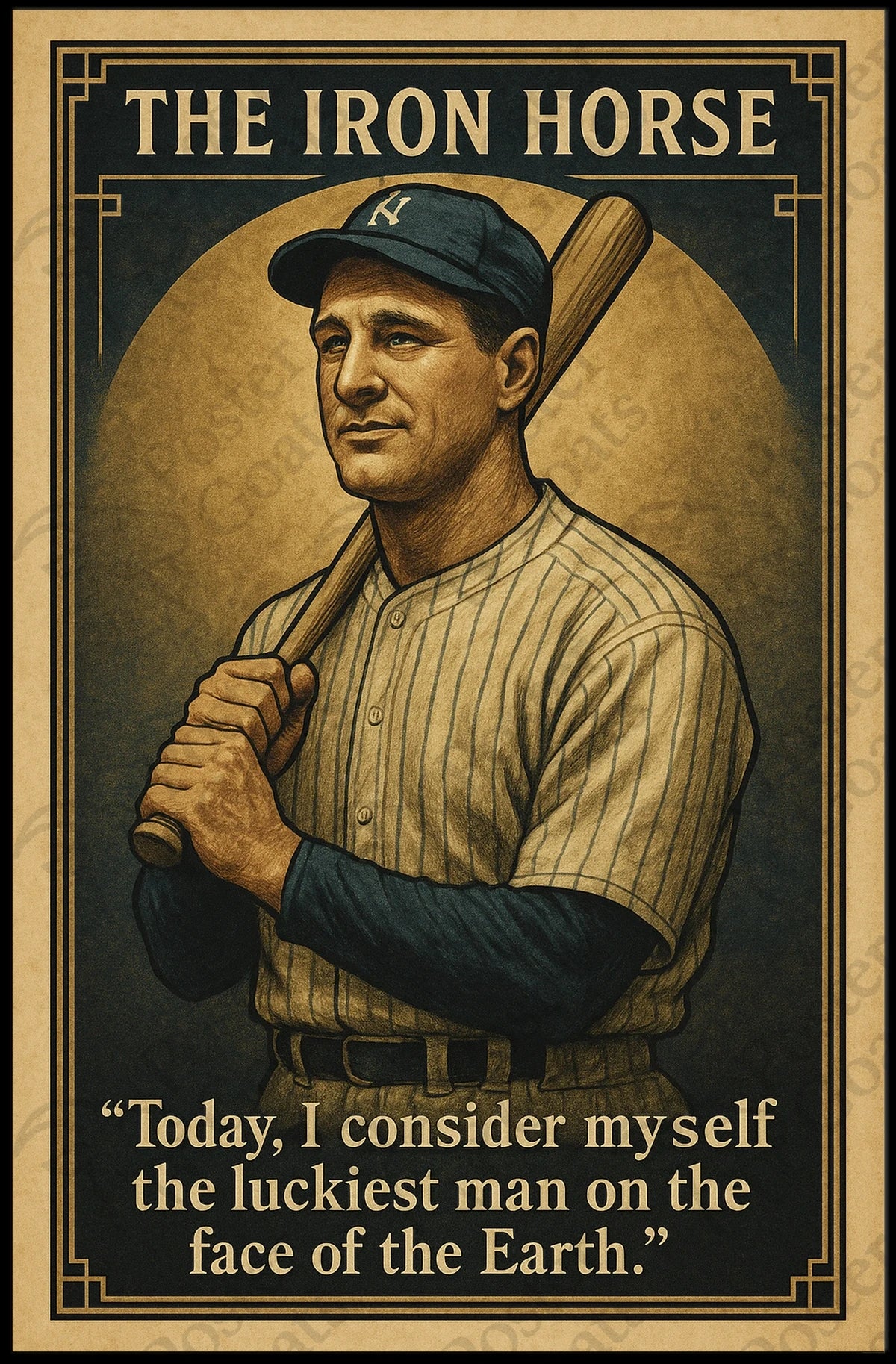 The Iron Horse Vintage Sports Memorabilia Sports Poster