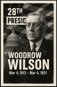 Woodrow Wilson 28th President of the United States Digital Montaje Poster