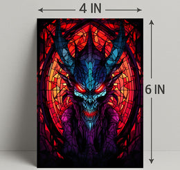Stained Glass Demon Poster PosterGoat