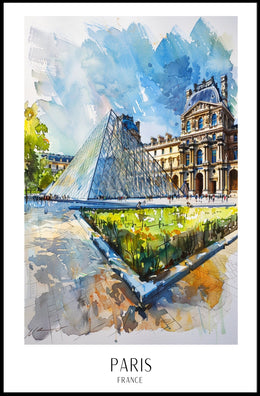 Louvre Pyramid Paris Travel Poster PosterGoat