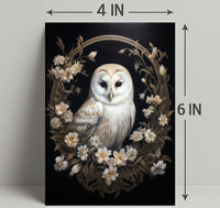 Enchanted Owl In Floral Wreath Poster PosterGoat