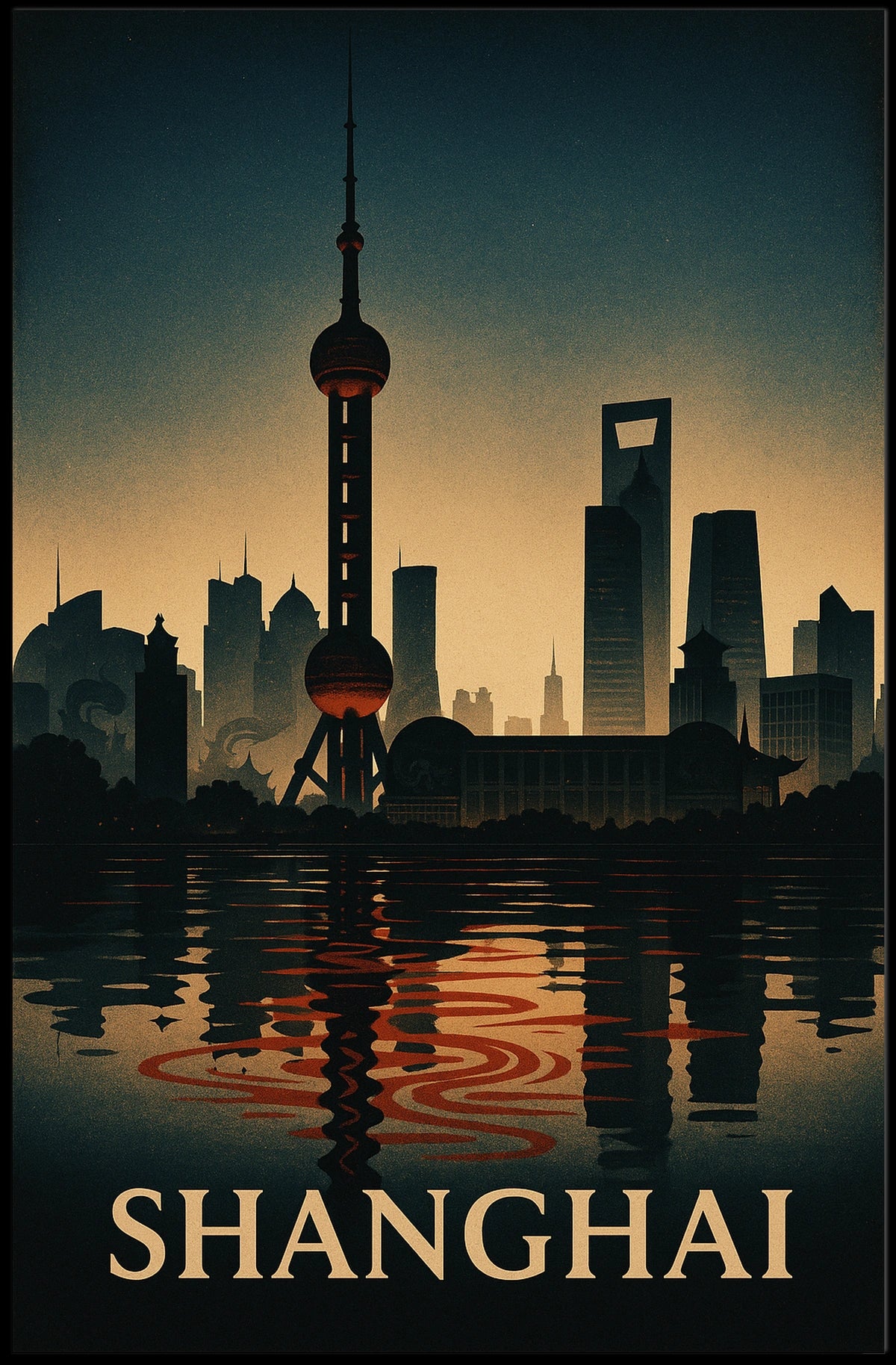 Shanghai Skyline Poster