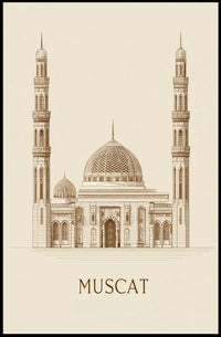 Muscat Architectural Illustration Poster
