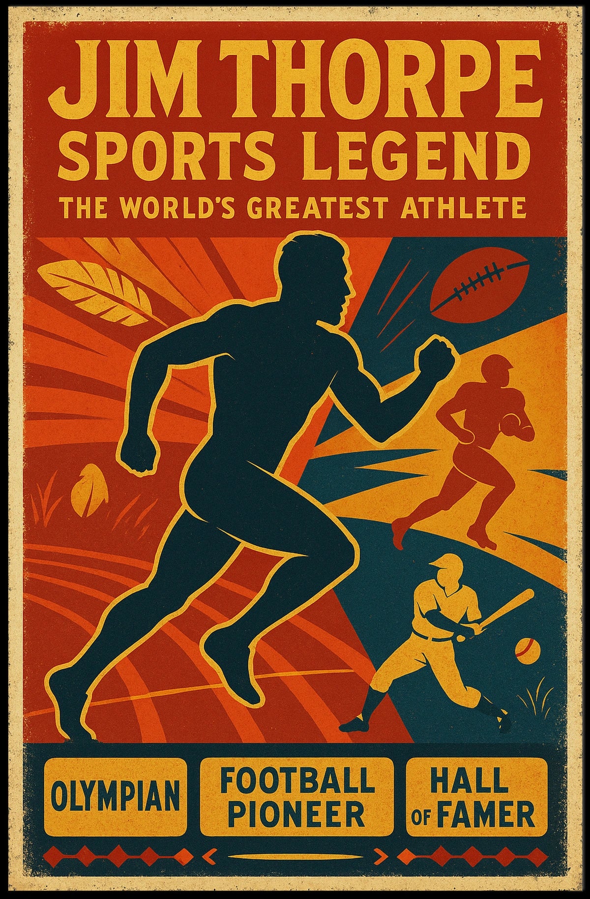 Jim Thorpe Sports Legend Poster