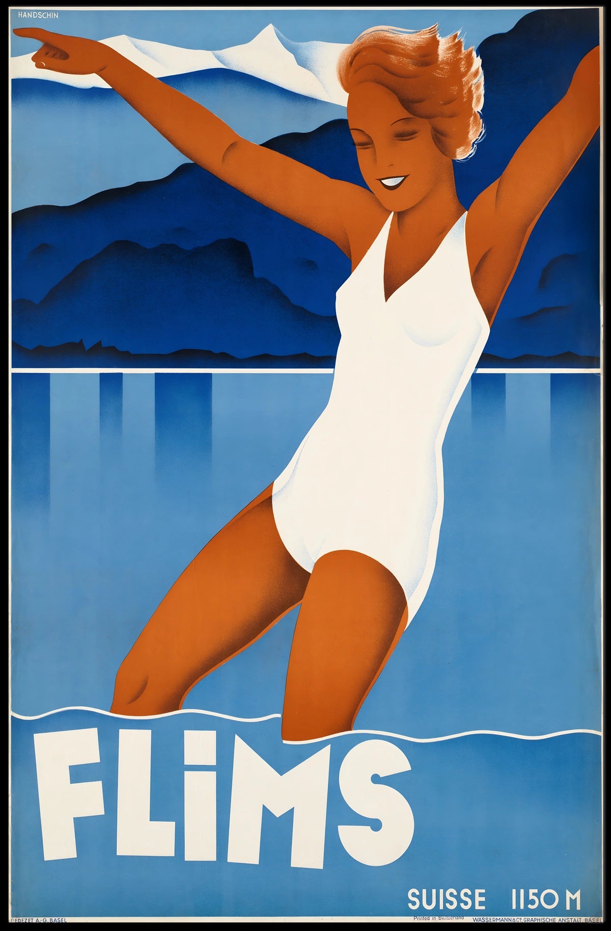 Flims Swiss Travel Poster
