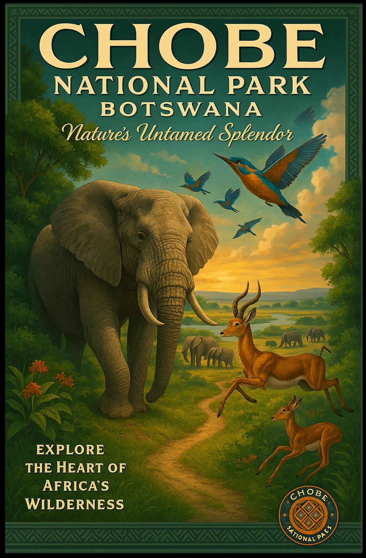 Explore the Heart of Africas Wilderness Poster